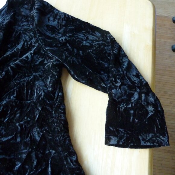 NOMADIC TRADERS GOTH WEDDING BLACK CRUSHED VELVET LONG SLEEVE SHIRT BOHO GYPSY L - Picture 10 of 16